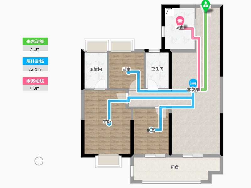 江苏省-苏州市-星光天地-85.00-户型库-动静线