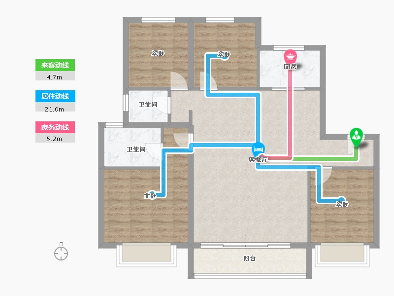 江苏省-常州市-碧桂园保利滨湖云著-100.80-户型库-动静线