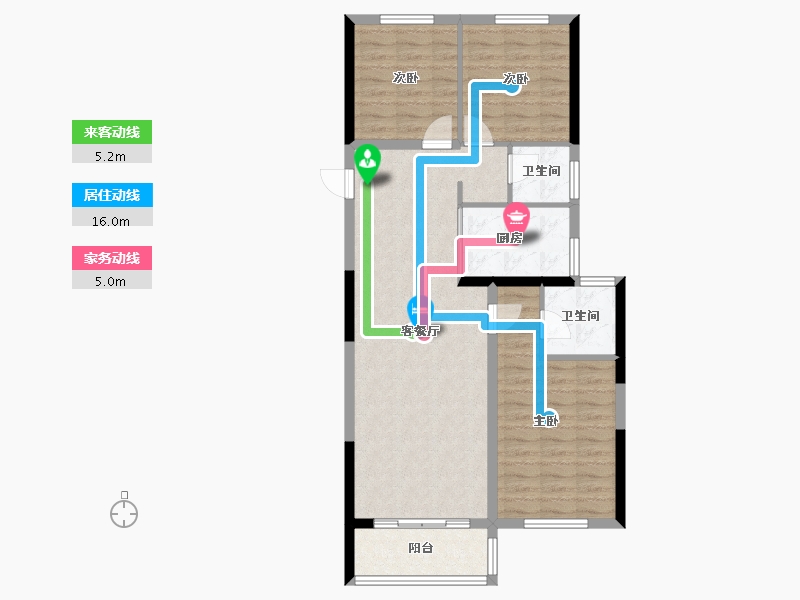 湖南省-长沙市-澳海望洲府-88.07-户型库-动静线