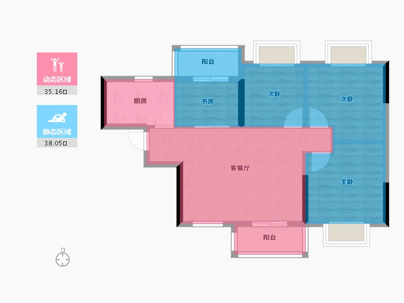 广东省-广州市-永实御湖尚城-65.29-户型库-动静分区