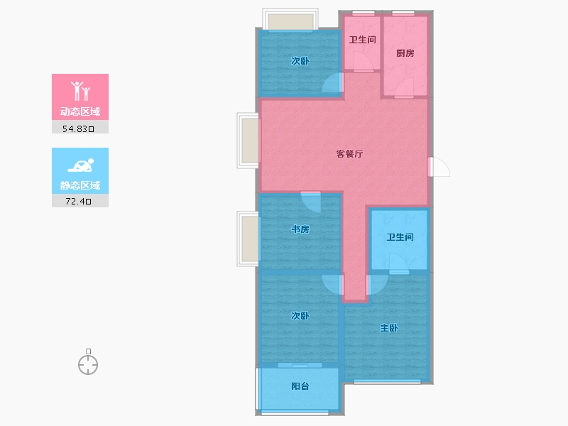 上海-上海市-新湖·青蓝国际二期-114.20-户型库-动静分区