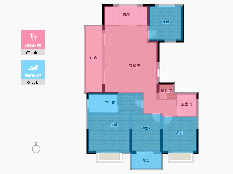 浙江省-宁波市-江上印-117.96-户型库-动静分区