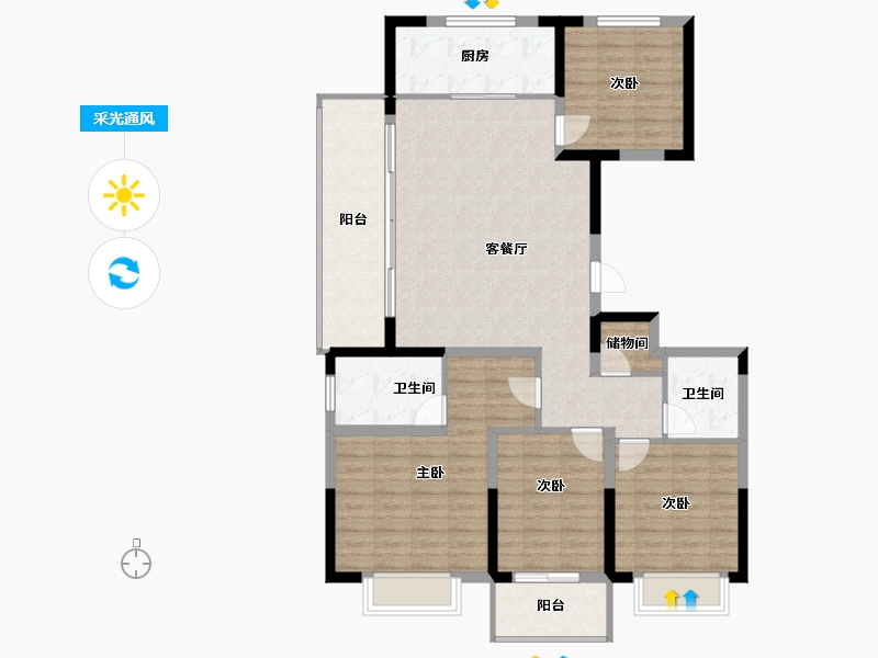 浙江省-宁波市-江上印-117.96-户型库-采光通风