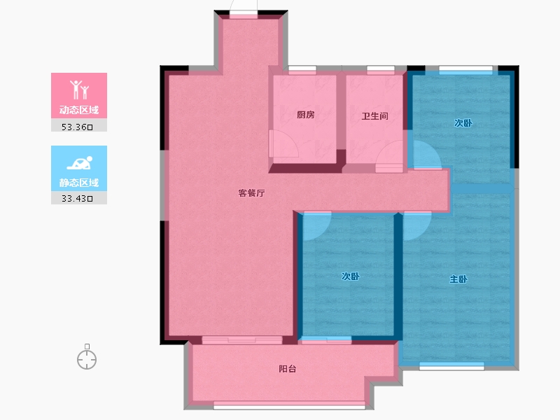 江苏省-常州市-东方君开-76.80-户型库-动静分区