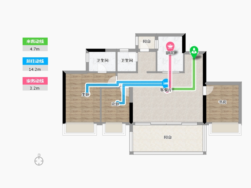 贵州省-贵阳市-金地旭辉上观-86.40-户型库-动静线