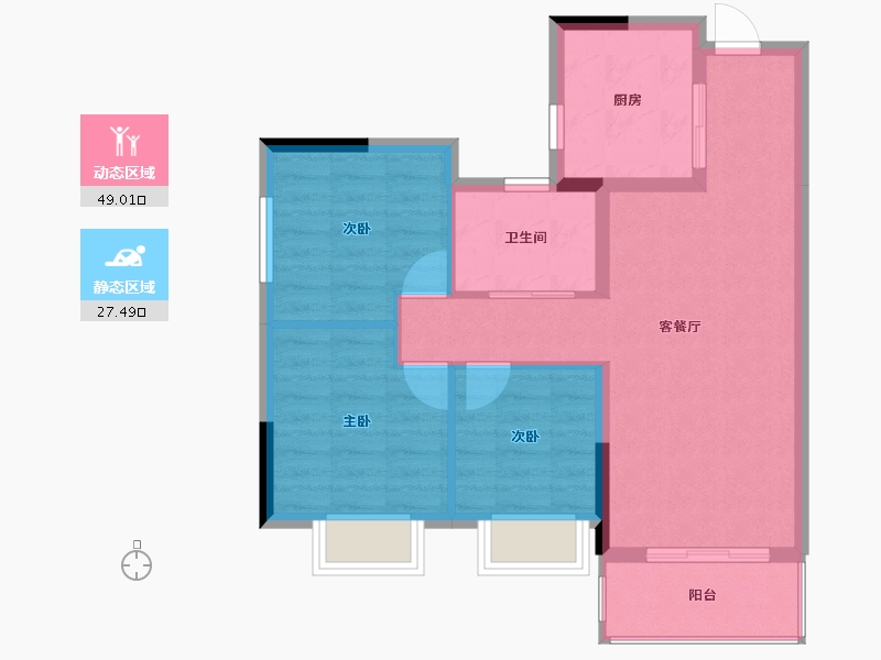 广东省-广州市-永实御湖尚城-68.70-户型库-动静分区