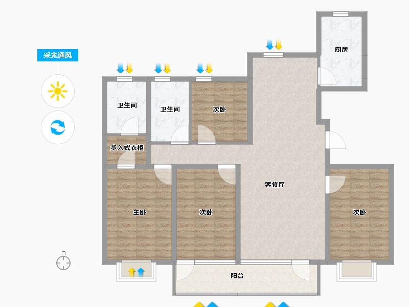 北京-北京市-福成·禧悦里-127.32-户型库-采光通风