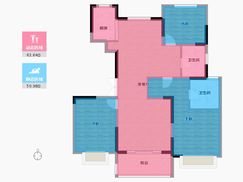 浙江省-宁波市-佳洲锦苑-102.77-户型库-动静分区