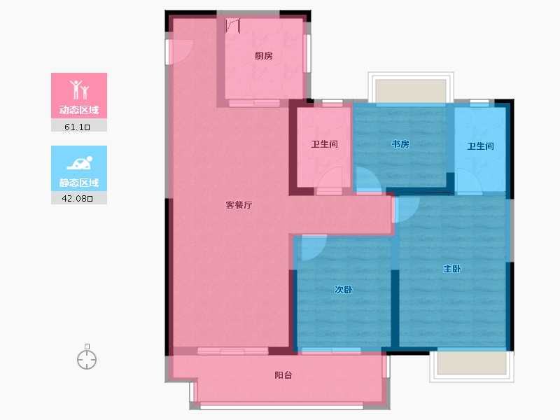 江苏省-常州市-桃李东方-91.96-户型库-动静分区