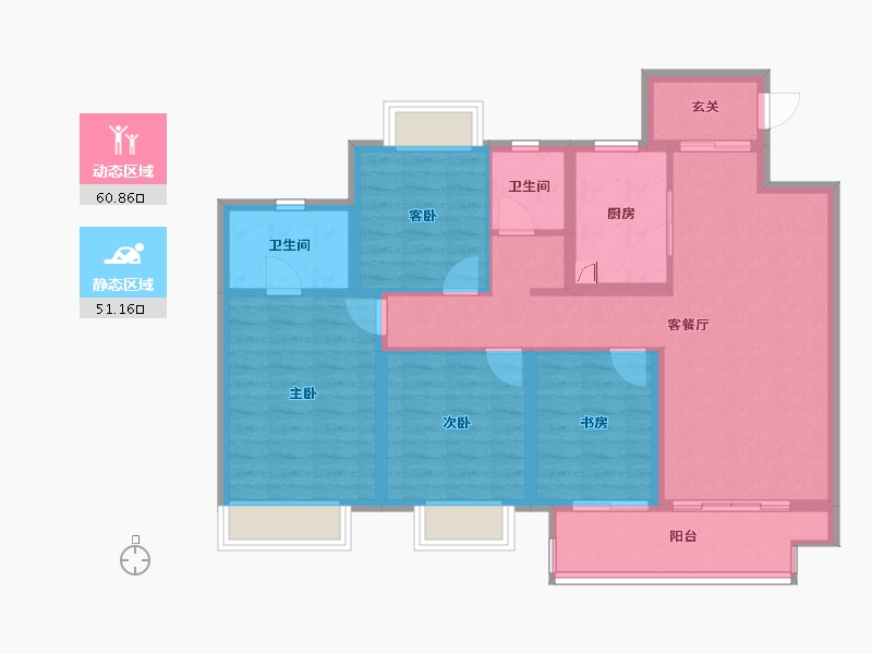 江苏省-常州市-光明当代拾光里-100.00-户型库-动静分区