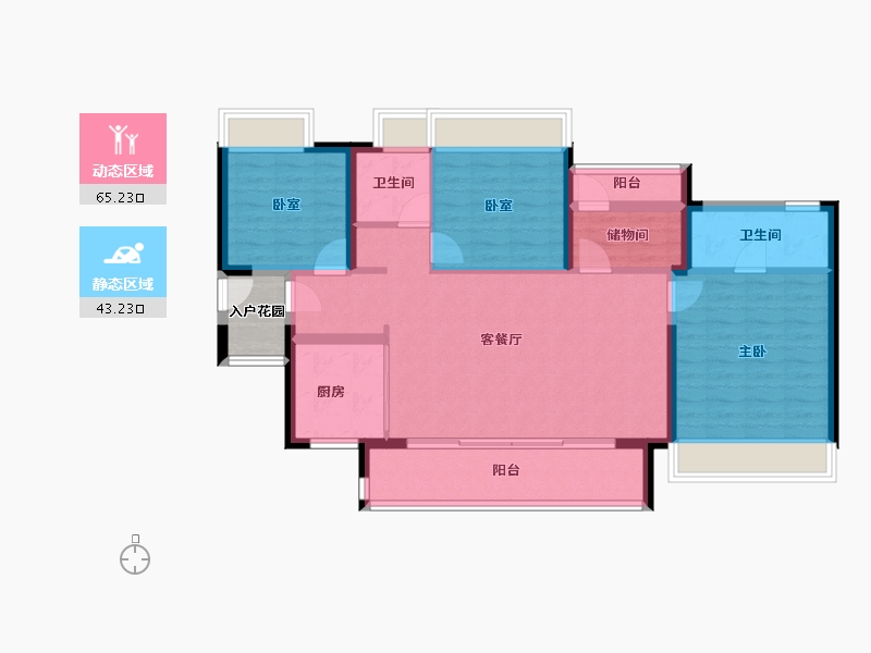 广东省-广州市-广州南沙华宇凤凰艺术岛-100.54-户型库-动静分区