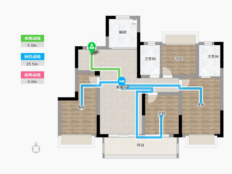 江苏省-常州市-桃李东方-96.68-户型库-动静线