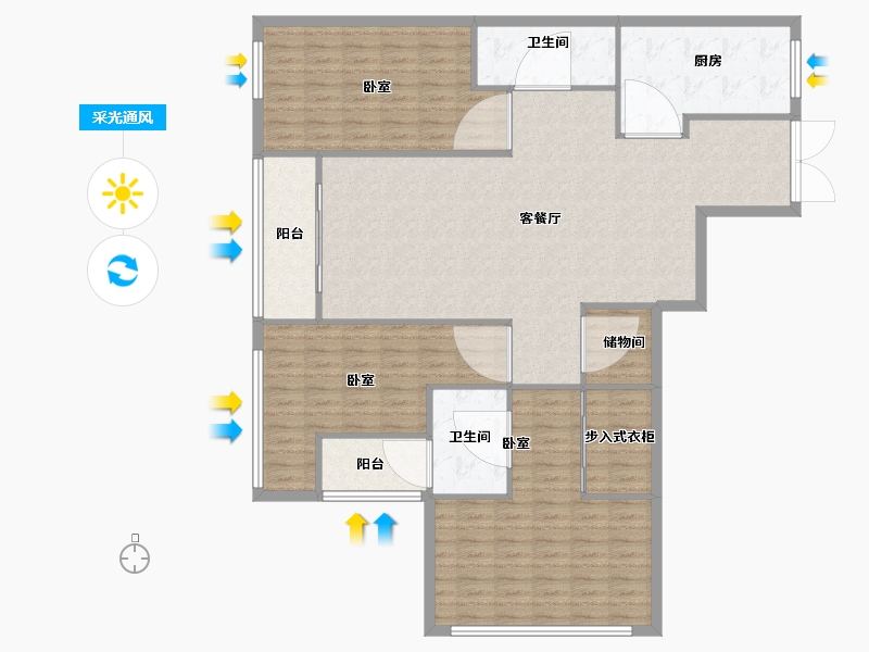 上海-上海市-滨江一品苑-152.00-户型库-采光通风