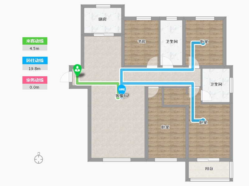 山西省-太原市-君睿府-106.65-户型库-动静线