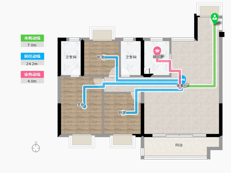 浙江省-杭州市-中粮·建发·祥云悦府-94.40-户型库-动静线