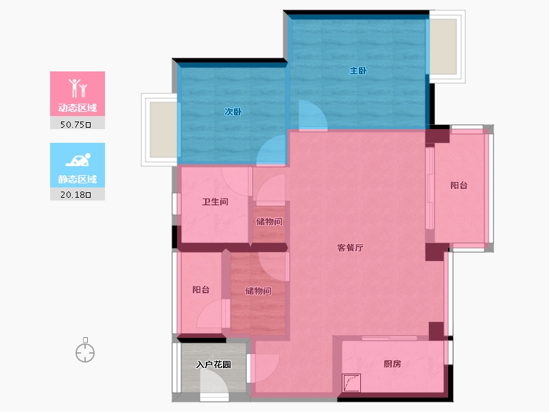 广东省-广州市-华润置地润悦-65.28-户型库-动静分区