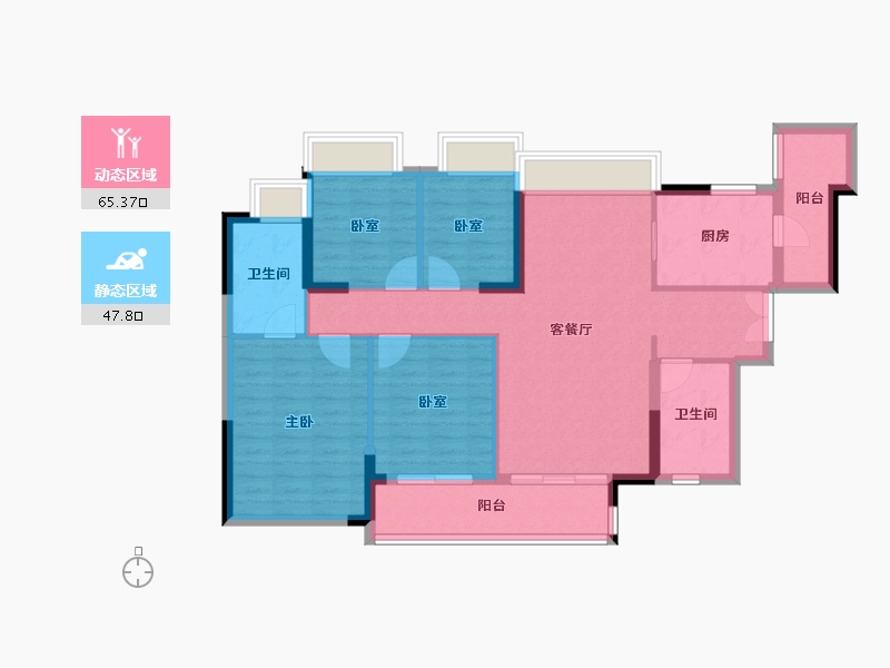 广东省-广州市-凯德·凯荔花园-101.58-户型库-动静分区