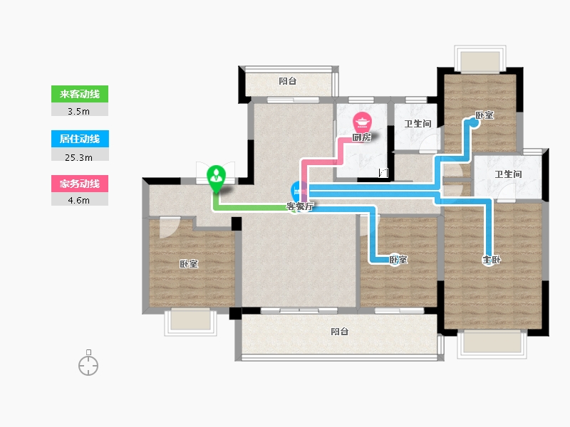 浙江省-杭州市-中粮·建发·祥云悦府-116.81-户型库-动静线