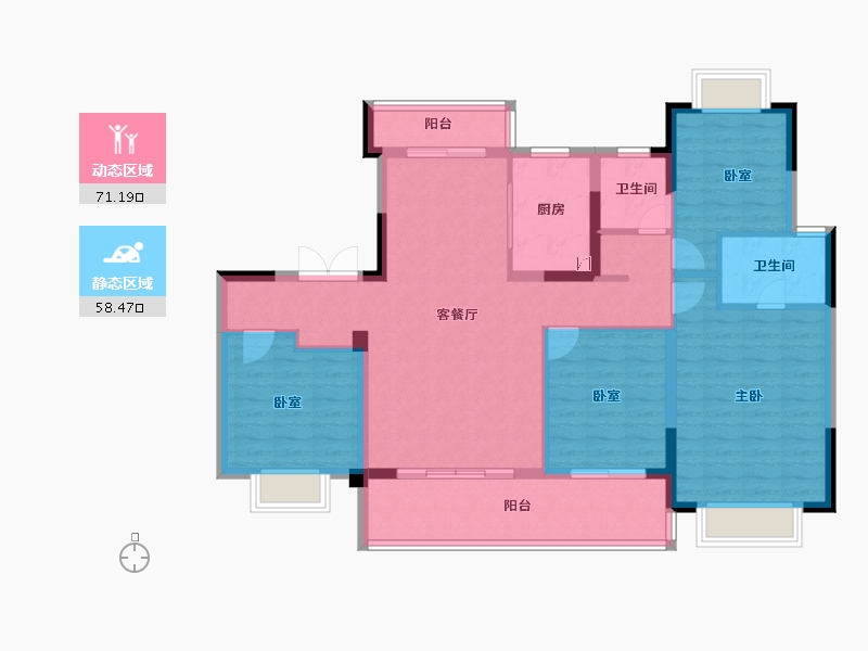 浙江省-杭州市-中粮·建发·祥云悦府-116.81-户型库-动静分区