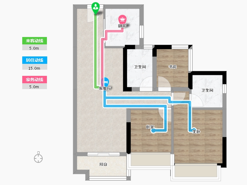 广东省-广州市-奥园中新誉府-65.70-户型库-动静线