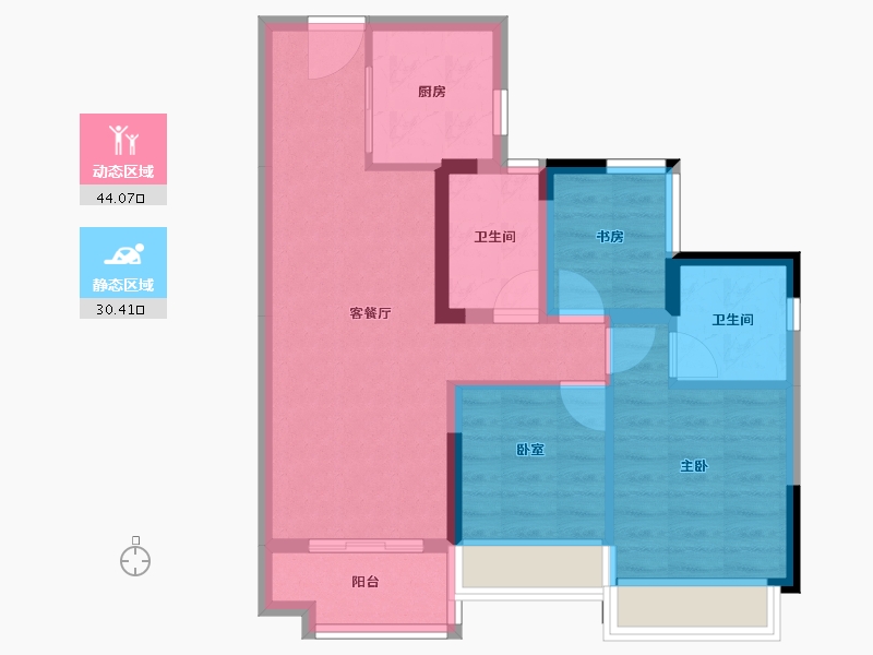 广东省-广州市-奥园中新誉府-65.70-户型库-动静分区