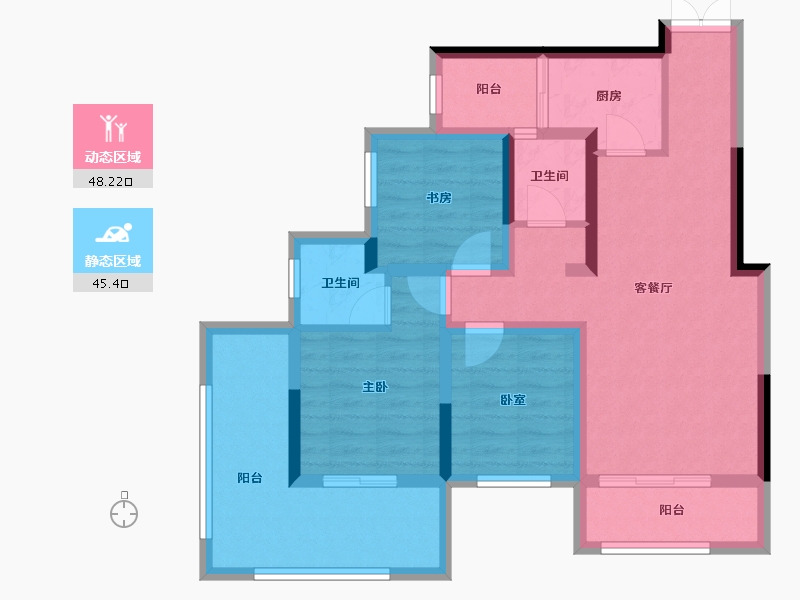 贵州省-贵阳市-利亚奥林花园-81.60-户型库-动静分区