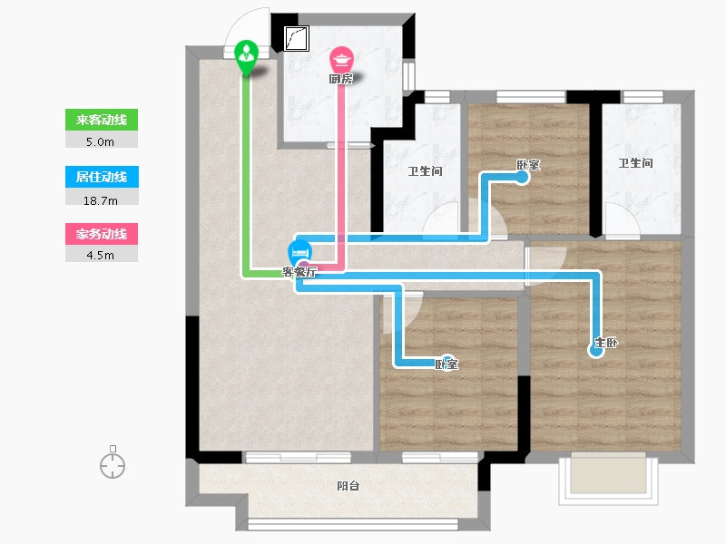 浙江省-杭州市-中粮·建发·祥云悦府-76.80-户型库-动静线