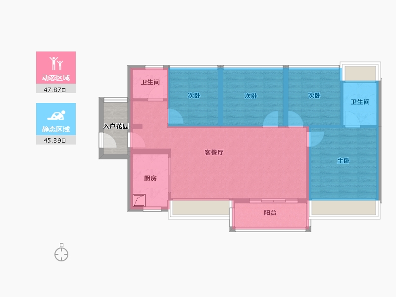 广东省-广州市-中建·鄂旅投岭南悦府-86.83-户型库-动静分区