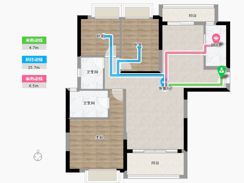 广东省-广州市-敏捷绿湖首府-94.27-户型库-动静线