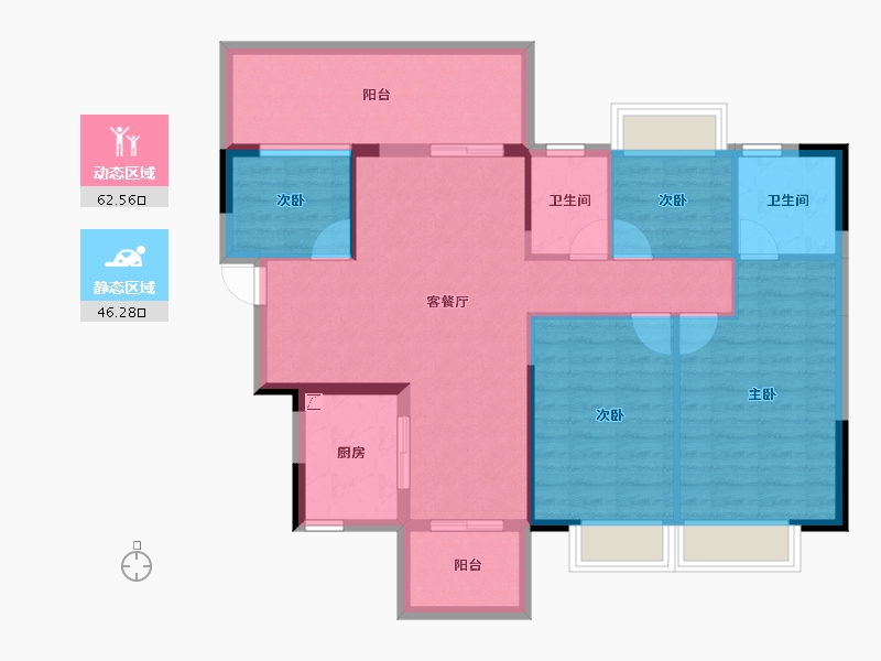 广西壮族自治区-南宁市-金成江南壹品-98.14-户型库-动静分区