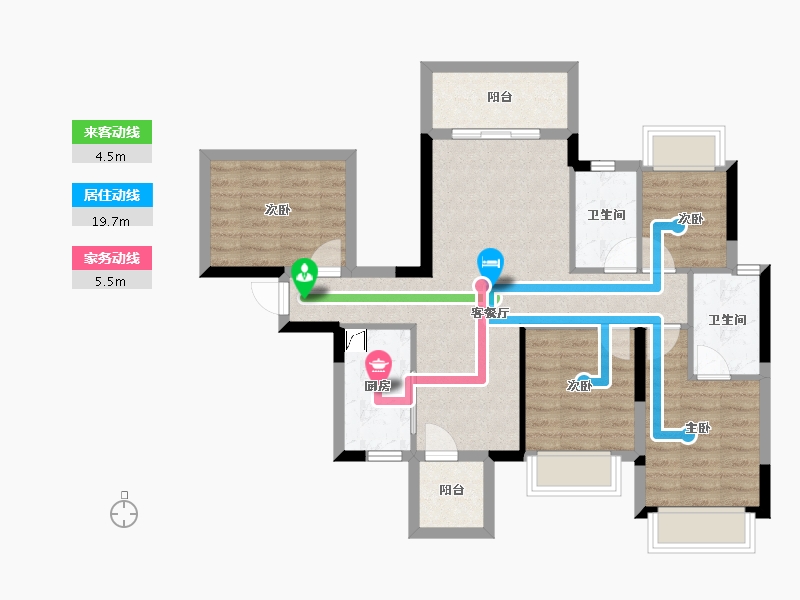 广西壮族自治区-南宁市-荣和公园里-80.16-户型库-动静线