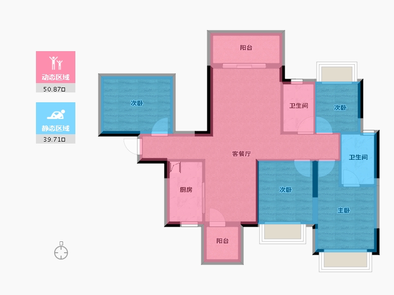 广西壮族自治区-南宁市-荣和公园里-80.16-户型库-动静分区