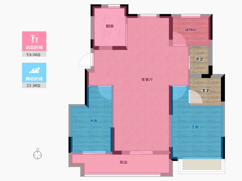 安徽省-合肥市-华盛江山御府-80.81-户型库-动静分区