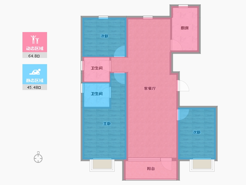 北京-北京市-福成·禧悦里-99.36-户型库-动静分区