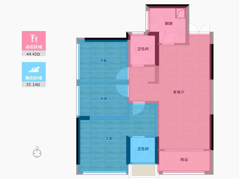 贵州省-贵阳市-中天金融北城-70.00-户型库-动静分区