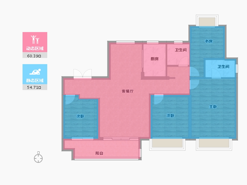 江苏省-常州市-龙控绿地公园道-103.61-户型库-动静分区