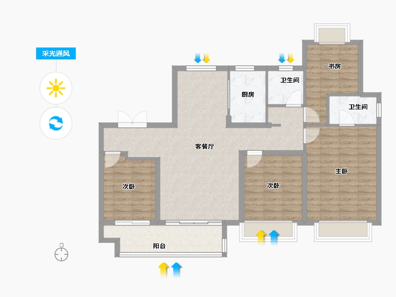 江苏省-常州市-龙控绿地公园道-103.61-户型库-采光通风