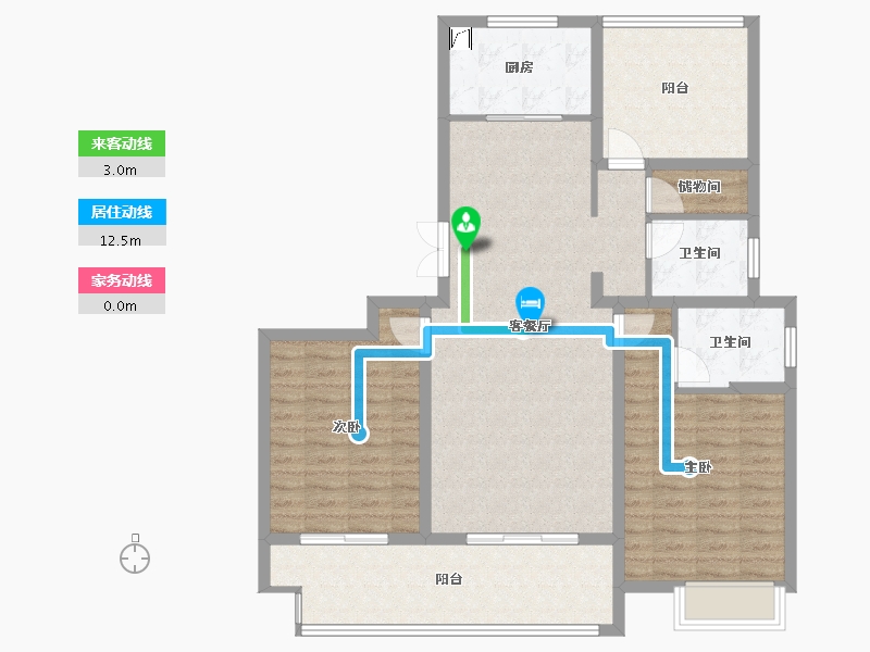 江苏省-常州市-梧桐香郡东樾-106.14-户型库-动静线