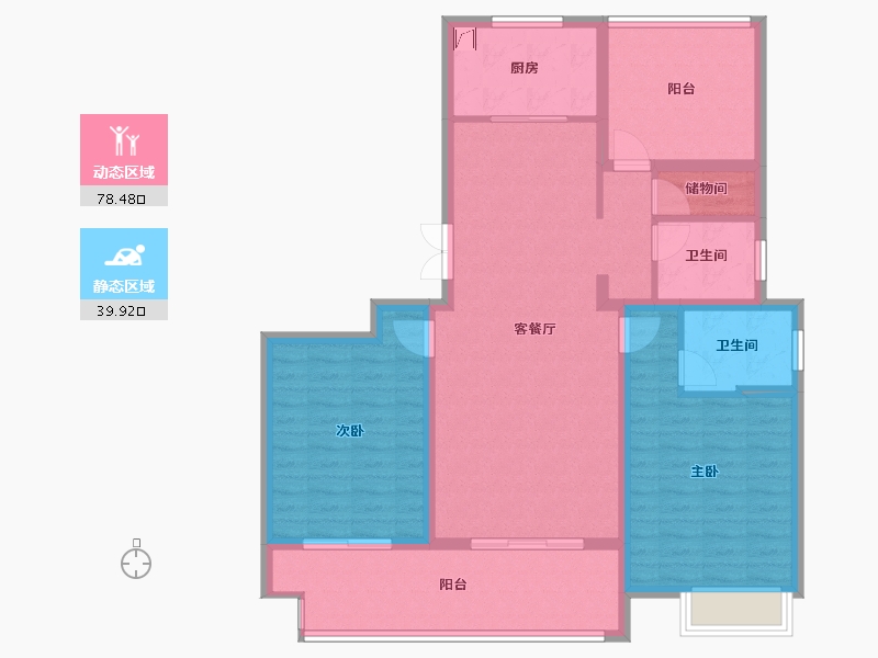 江苏省-常州市-梧桐香郡东樾-106.14-户型库-动静分区