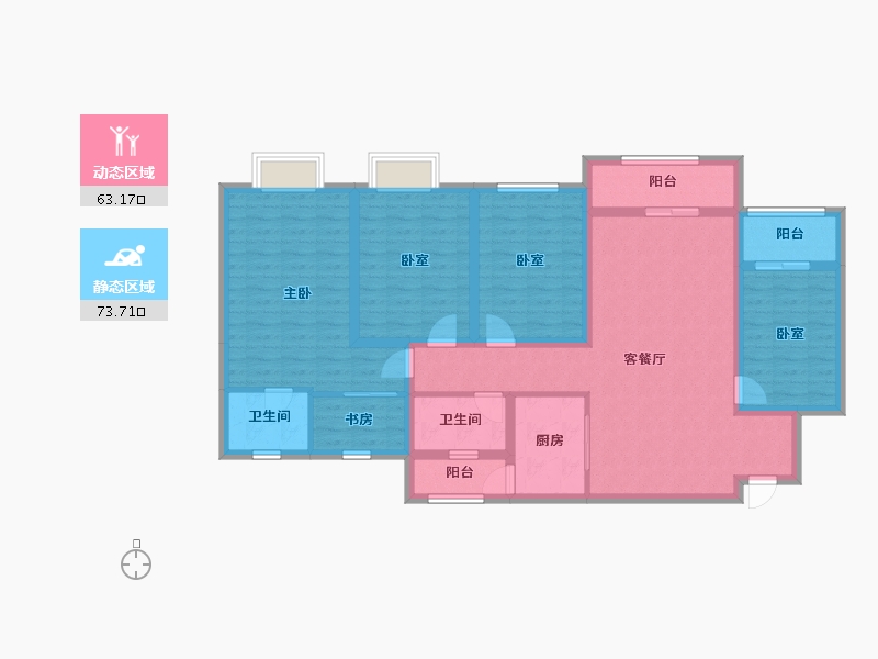 贵州省-贵阳市-鹭岛国际二期-121.73-户型库-动静分区