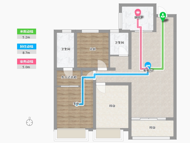 山东省-临沂市-鲁班书香世家-105.00-户型库-动静线