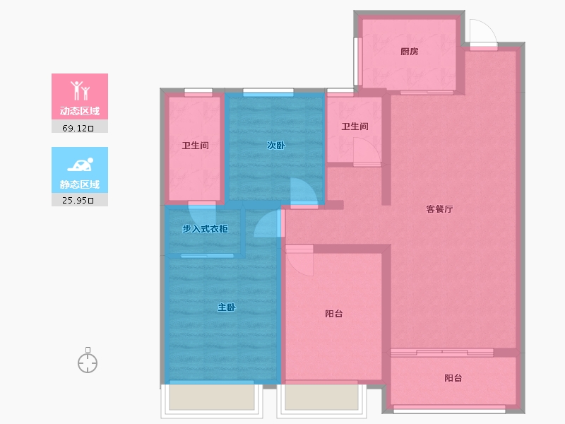 山东省-临沂市-鲁班书香世家-105.00-户型库-动静分区