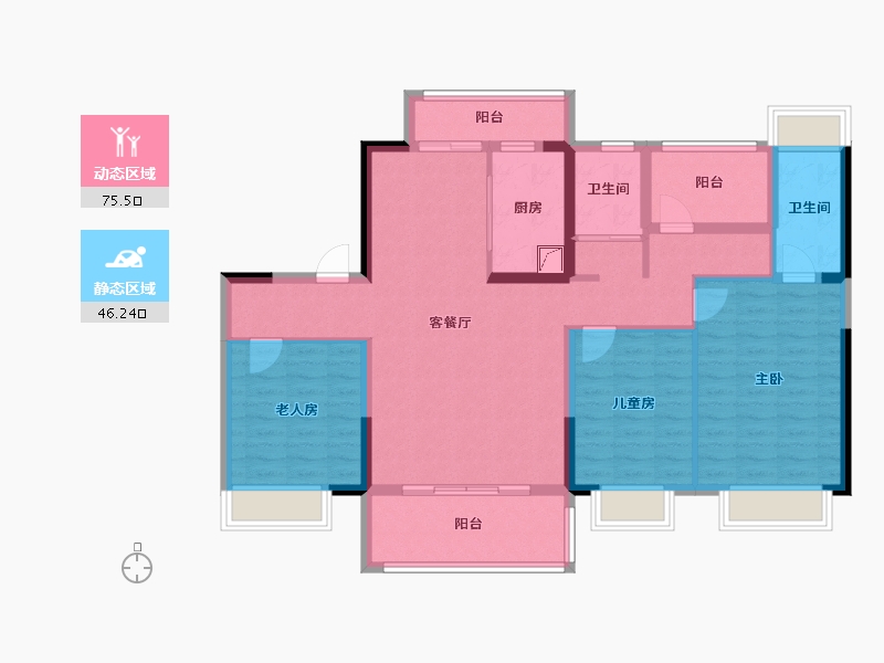 广东省-珠海市-碧桂园华发香洲府-112.00-户型库-动静分区