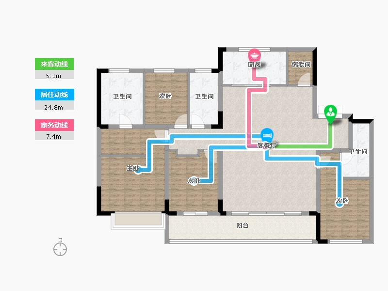 江苏省-常州市-春秋金茂府-148.00-户型库-动静线