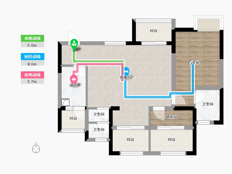 四川省-成都市-寰宇君汇城-88.00-户型库-动静线