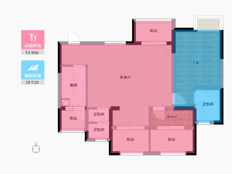 四川省-成都市-寰宇君汇城-88.00-户型库-动静分区