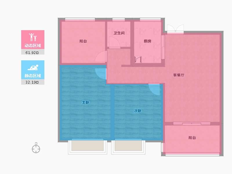 江苏省-常州市-梧桐香郡东樾-84.26-户型库-动静分区