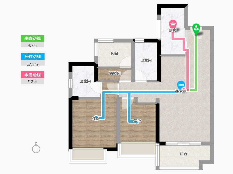 广东省-广州市-华润置地润悦-68.03-户型库-动静线