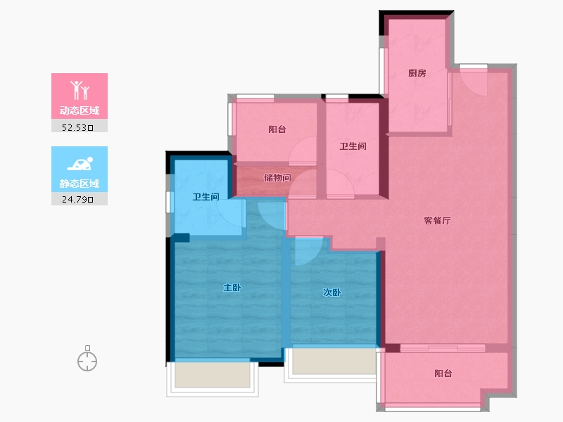 广东省-广州市-华润置地润悦-68.03-户型库-动静分区