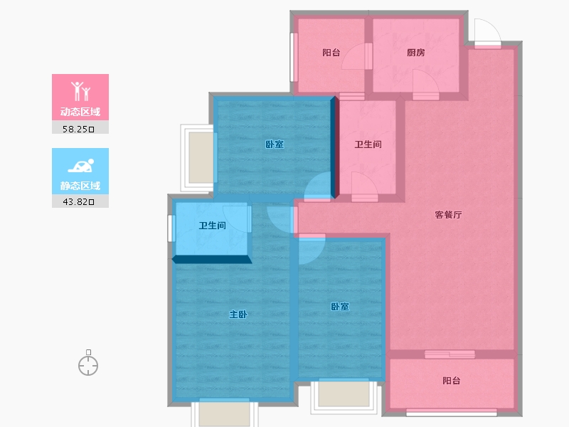 贵州省-贵阳市-鹭岛国际二期-89.42-户型库-动静分区